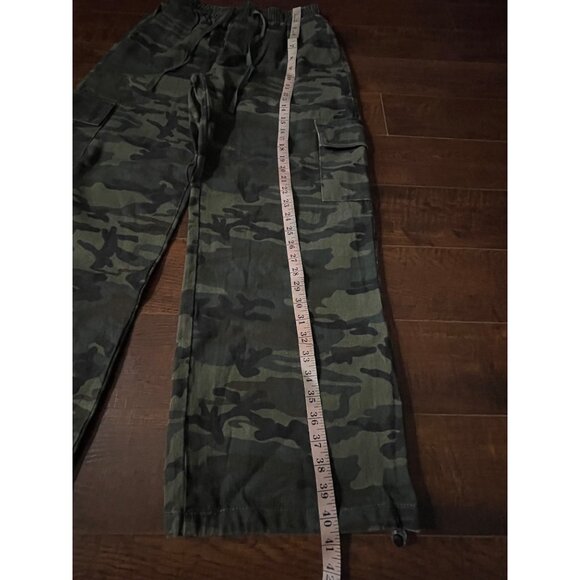 Mens Y2K Camouflage Cargo Pants Elastic Waist Drawstring100% Cotton Size Large - Picture 4 of 12